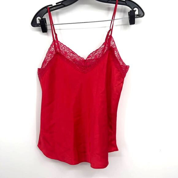 Nordstrom Red Satin Matching Pajama Lingerie Sexy Shorts Tank Set S Small - Picture 3 of 10